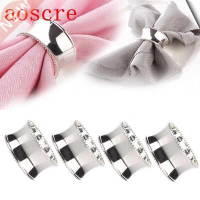4pcs Stainless Steel Napkin Rings for Dinners Parties Weddin
