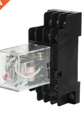 2xHH 53P AC 220 / 240V LED Red 3PDT DIN Power Relay