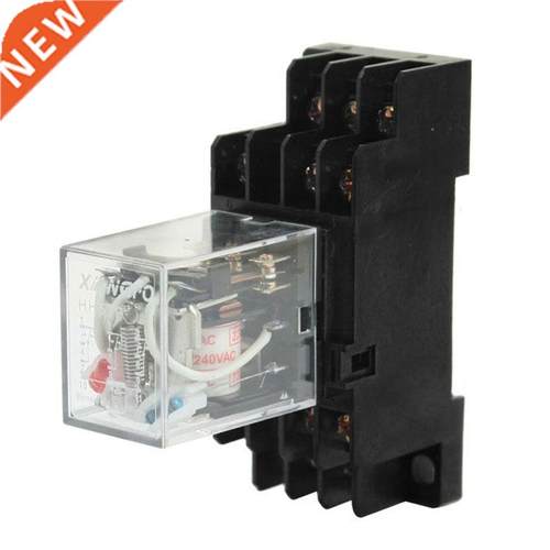 2xHH 53P AC 220 / 240V LED Red 3PDT DIN Power Relay