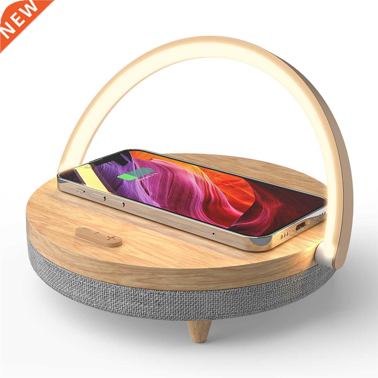 Wireless Charger Bluetooth Speaker for IPhone 13 Wooden Tabl