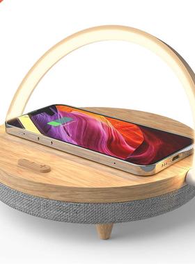 Wireless Charger Bluetooth Speaker for IPhone 13 Wooden Tabl