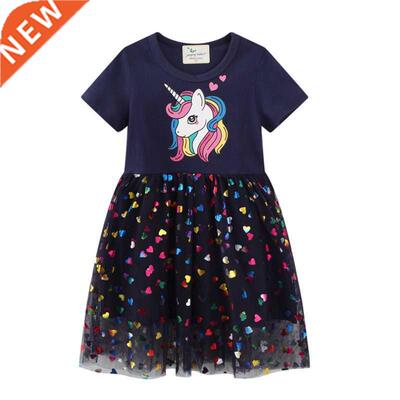 Jumping Meters Hot Selling Unicorn Print Summer Princess Par