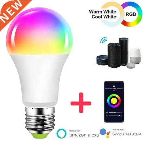WiFi Smart Light Bulb E27/E26/B22 Dimmable RGB+CCT LED