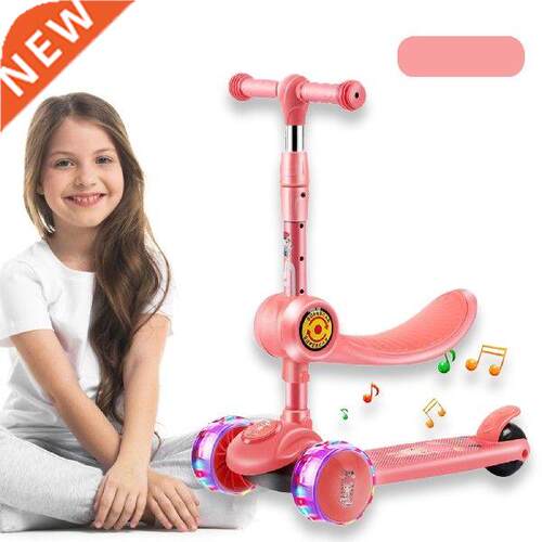 Kids 3 Wheel Kick Scooter 2 in 1 Folding Children's Scooter