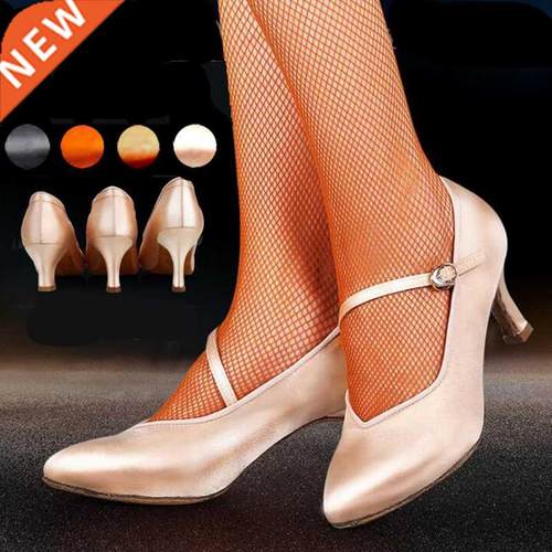 Women Ballroom Latin Dance Shoes Ladies Satin Closed Toe Sal
