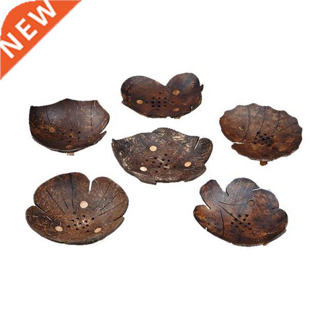 Creative Soap Holder Wooden Coconut Shell Bathroom Drain Soa