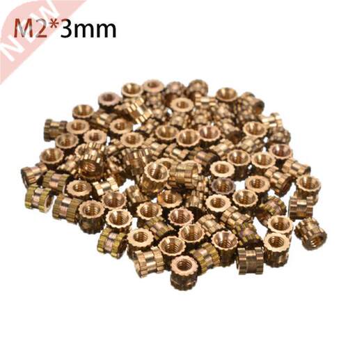 100pcs Brass Cylinder Knurled Threaded Insert Nut Injection