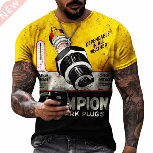 New Men's T-Shirt Summer 3D Printing Short-Sleeved O