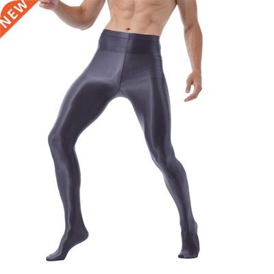 Mens Fashion Glossy Pantyhose Pants Training Fitness Workout