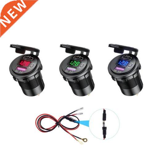 Type C PD QC3.0 USB 12V Automobile Fast Car Charger with LED