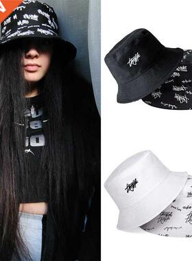Letter Print Women Bucket Hat Spring Summer Outdoor Sun Hats