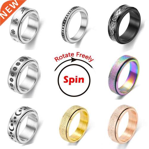 Anxiety Ring For Women Spinner Fidgets Rings Stainless Steel