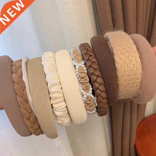 Fashion Wide Hair Bands For Women Headdress Solid Color Clot