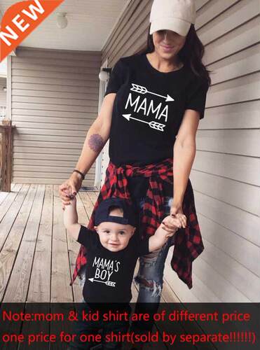 1pcs Mommy & Me Shirts Mama and Mamas Boy Mom and So