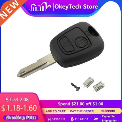 for Peugeot 106 206 306 406 Key Shell 2 Button NE73 Blade Re