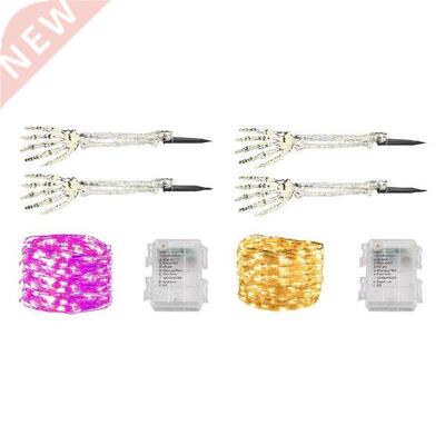 K1MF 2 Buah Skeleton Hand Solar Light Outdoor Lighted