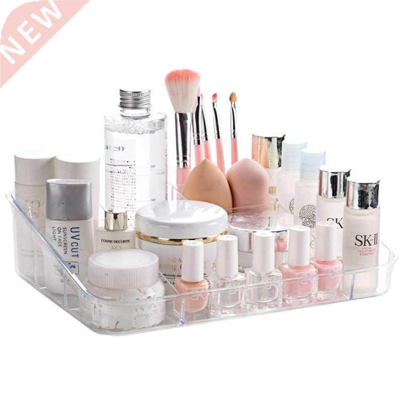 Transparent Cosmetics Storage Box Multi Grid Plastic Makeup