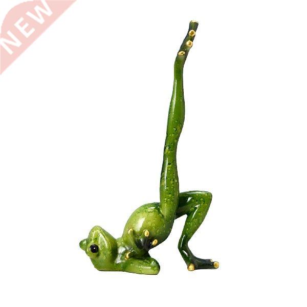 Home Garden Figurine Meditating Yoga Frog Statue Office图片