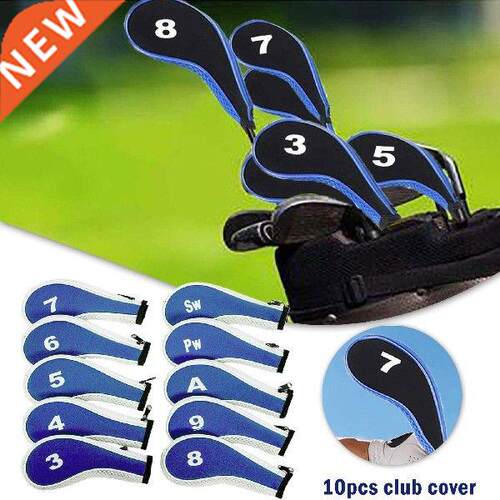 10Pcs Rubber Neoprene Golf Head Cover Golf Club Iron Putter
