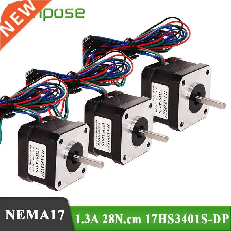 Free Shiping 4 lead 42X34mm 3PCS Nema17 Stepper Motor 1.3A