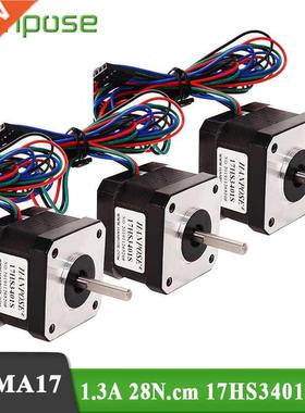 Free Shiping 4 lead 42X34mm 3PCS Nema17 Stepper Motor 1.3A
