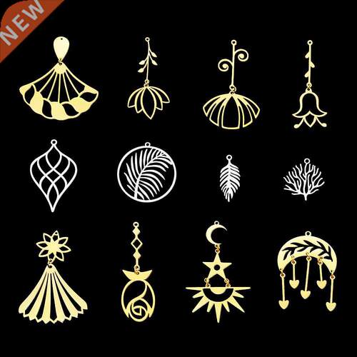5pcs/lot 100% Stainless Steel Sunflower Lotus Charm Pendant
