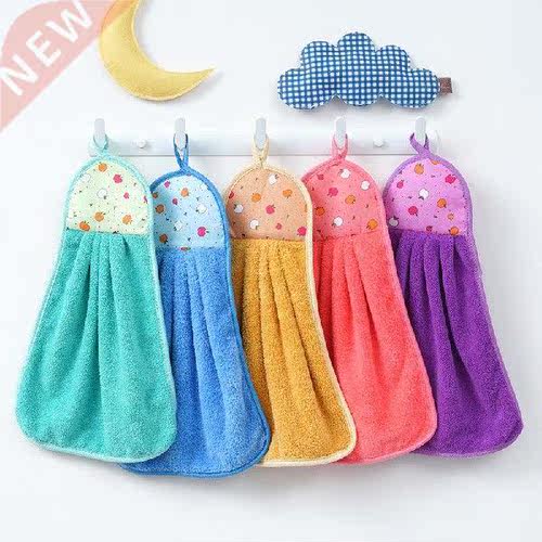1pcs Coral Fleece Hand Towel Hanging Absorbent Towel