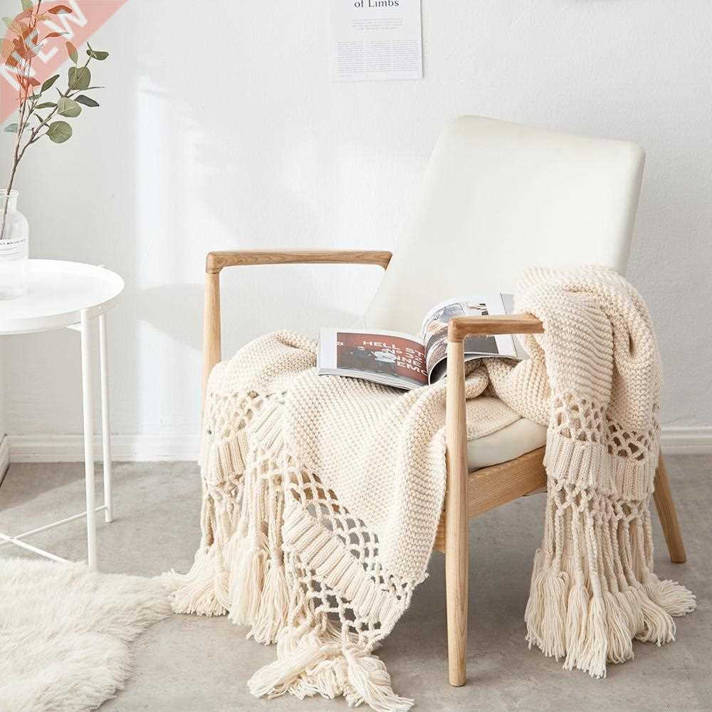 Bonenjoy Thread Blanket Hand Made Knitted Blanket with Tasse