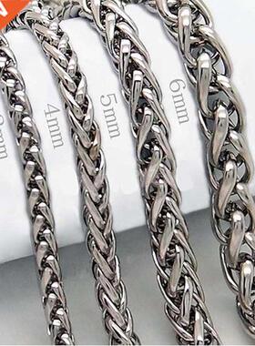 HNSP STAINLESS STEEL TWIST CHAIN NELACE FOR MEN CHAIN MALE T