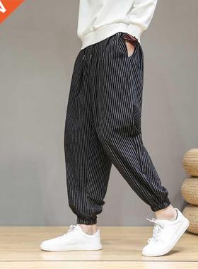 2022 Cotton Linen Men Casual Harem Pants Baggy & Comfort