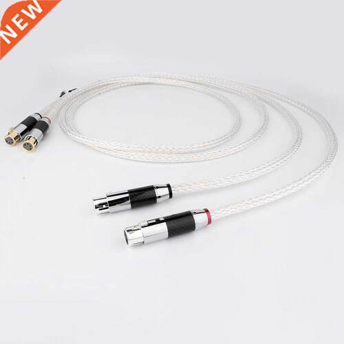 Preffair 8AG OCC Copper Silver Plated 4Pin female to 3Pin fe