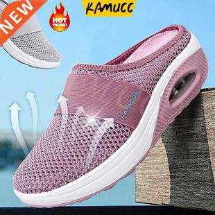Women Mesh Lightweight Shoes Woman Slippers Wedge Shoes Fema