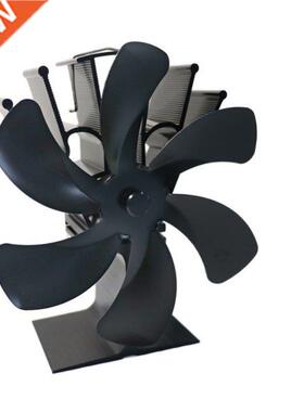 Black Fireplace Fan 6 Blade Heat Powered ove Fan Log Wood