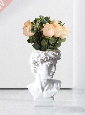 Home Flower Vase Unique David Sculpture Decor Makeup Brush