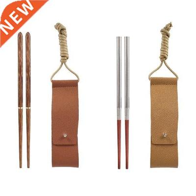 T4MF Outdoor Camping Chopsticks Storage Set with PU Bag