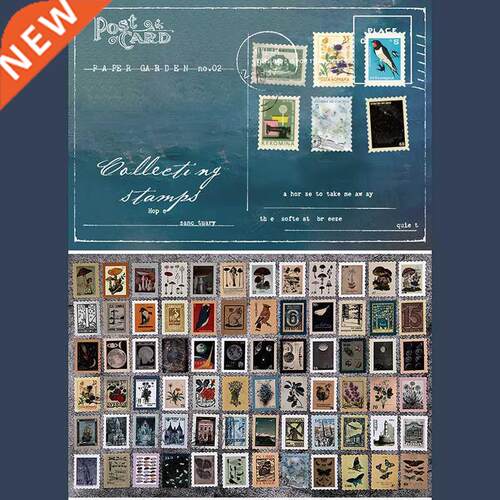 46Pcs/pack 6 Designs Vintage Retro Stamp Museum Creative St
