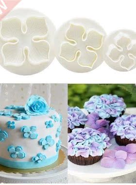 3Pcs/Set Hydrangea Fondant Cake Decorating SugarCraft