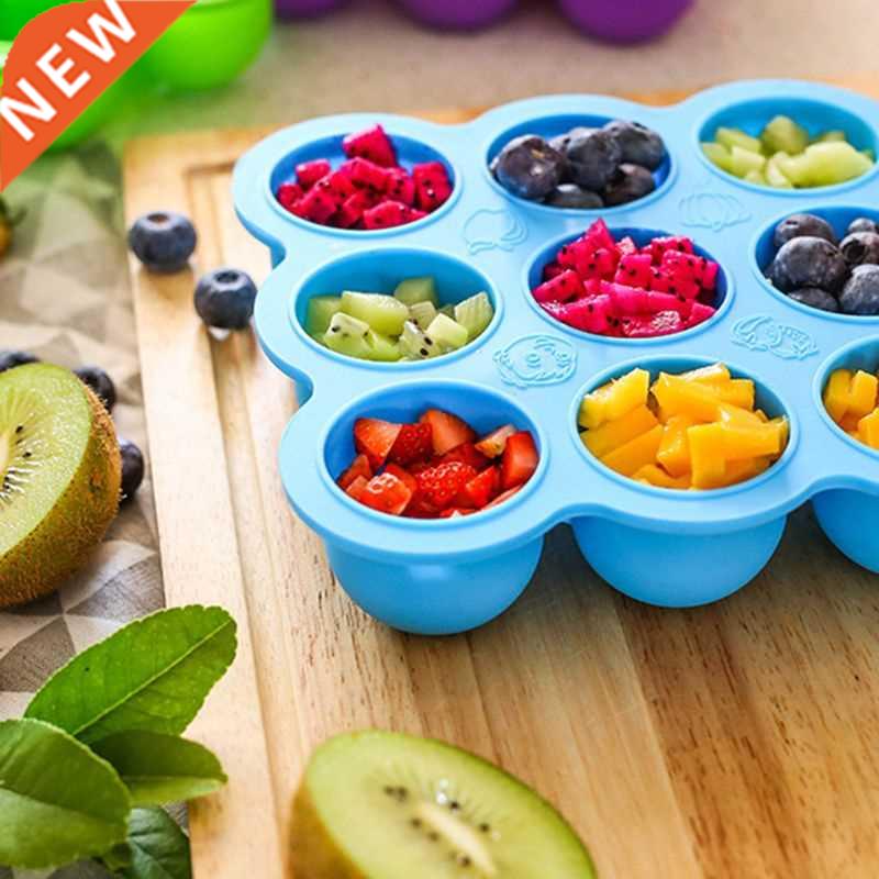 9 Holes Baby Food Container Supplement Storage Box Silicone