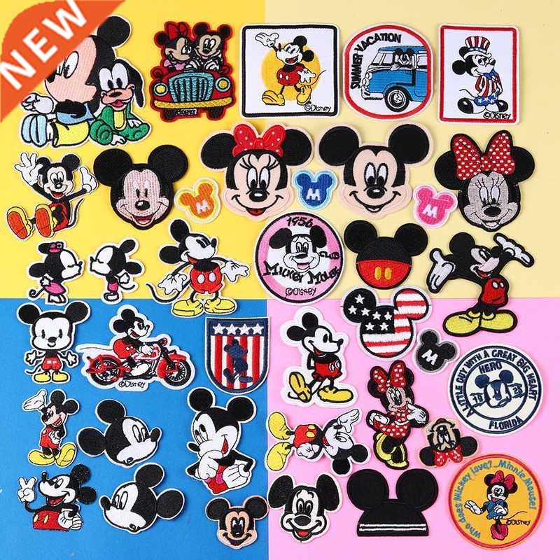 Mickey Minnie Mouse Patches Sew on Embroidered Patches Fabr