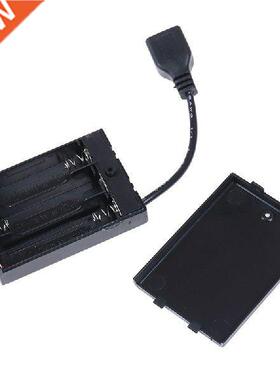 DC4.5V Portable Mini AA Battery Holder Storage Box Case USB