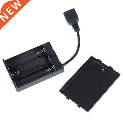 DC4.5V Portable Mini AA Battery Holder Storage Box Case USB