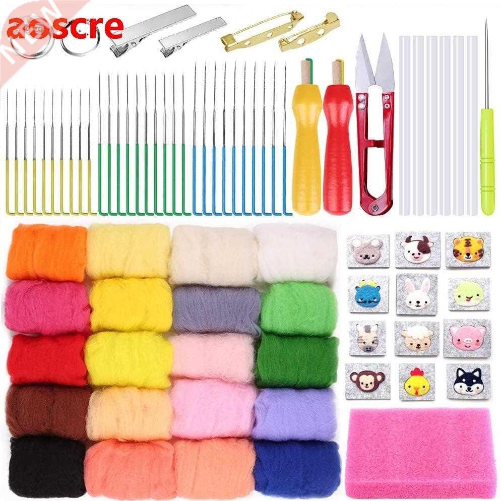 78PCS Needle Felting Kit, Wool Felting Kit, 20 Colors Wool