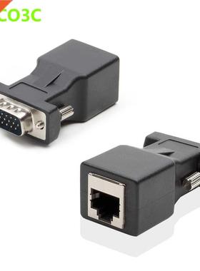15pin VGA Male to RJ45 Female Connector Card VGA RGB HDB Ext