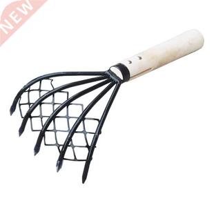 Sturdy Compact Claw Rake with Mesh Net 5-Tine Clamming Claws