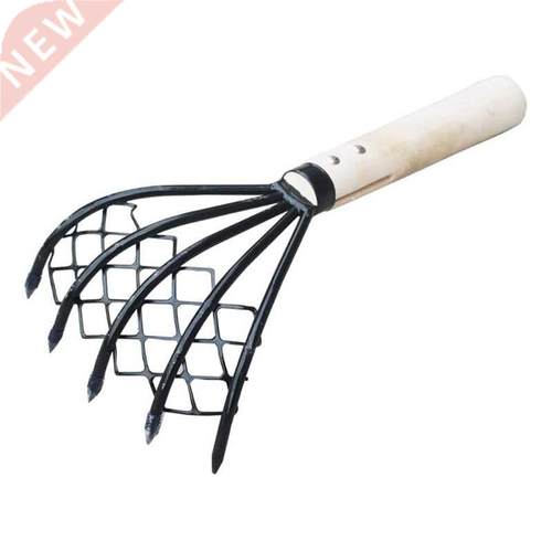 Sturdy Compact Claw Rake with Mesh Net 5-Tine Clamming Claws