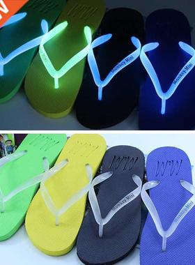 Summer Women Slippers Couple Luminous Flip Flops Clip Toe Dr