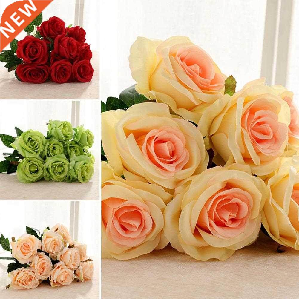 Artificial 9 Heads Non-fading Rose Flower Vivid Bridal