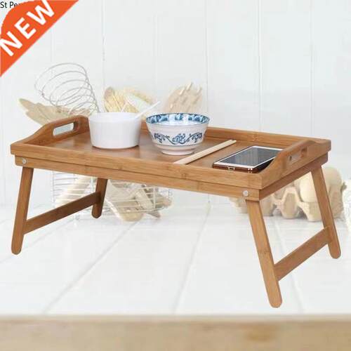 Portable Bamboo Wood Bed Tray Breakfast Table Computer Stand
