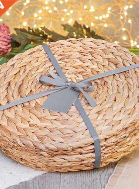 6 Pack Round Water Hyacinth Placemat,Quality Woven Wicker Ta