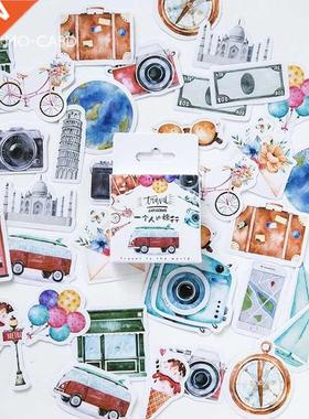 46 Pcs Diy Cute Kawaii Sticker Girl Papers Travel Label Stic